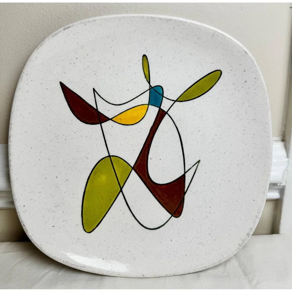 VTG Metlox Poppytrail MCM Dinner Plate‎ Free Form Atomic Mobile 10.25